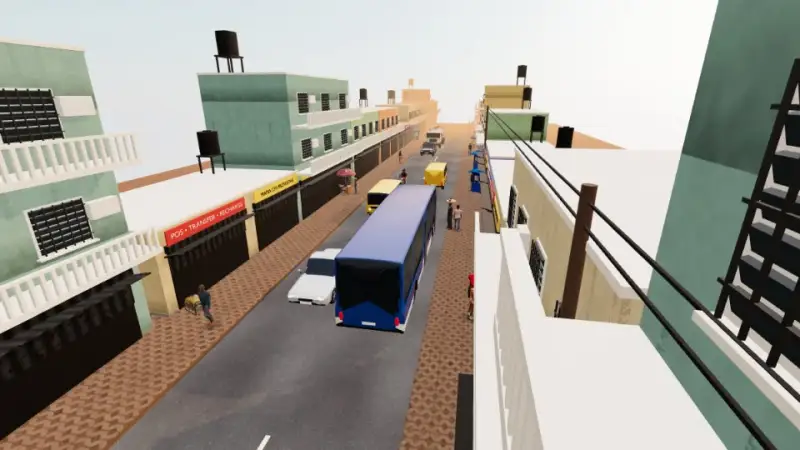 A BRT bus on its lane in Gidi Life